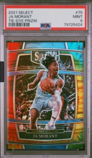 Ja Morant Tie Dye Select /25 PSA 9 MINT front